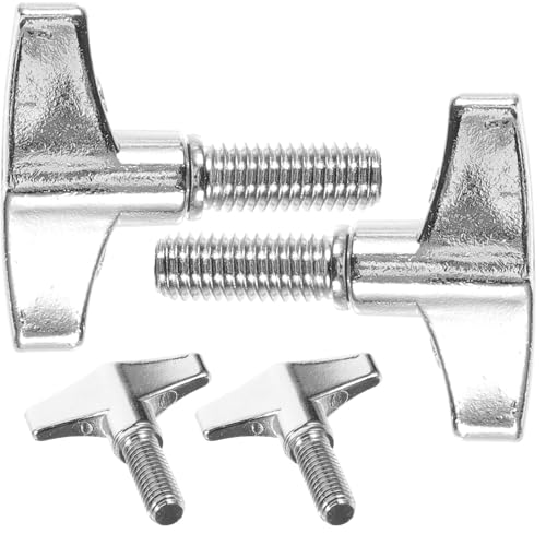 KESYOO 4 piezas de tornillos para platos de percusión, accesorio metálico para pad de batería y rack de batería jazz, bajo ruido, color plata miniatura 1