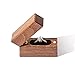 Wislist Wooden Engagement Ring Box Small Slim Flat Ring Case for Proposal,Wedding (Walnut Wood)