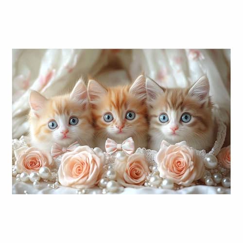 Peintures colorées d'animaux sauvages TERUEA | Toile chat rose décoration murale