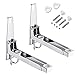 2 Piezas Soporte para Microondas Pared, Soporte Pared Microondas Cocina, Soporte Microondas Acero Inoxidable, con Ganchos, Ajuste Retráctil, Ahorra Espacio, para Horno, Microondas