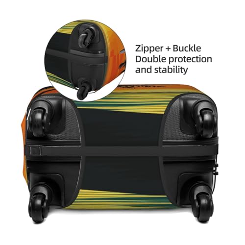 Travel Luggage Cover Suitcase Protector Elastic Washable Sunset palm tree Suitcase Cover Anti-scratch Spandex Baggage Covers Fits 18-32 Inch Luggage3