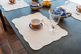 IBOAH Set de 4 Manteles Individuales Acolchados de Algodón Lavables 33x46cm