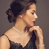 Glenmal Pearl Rhinestone Jewelry Set for Women Pearl Necklace Bracelet Earrings for Wedding Birthday Bridal Shower Tea Party(5 Pcs,Elegant Style) #3