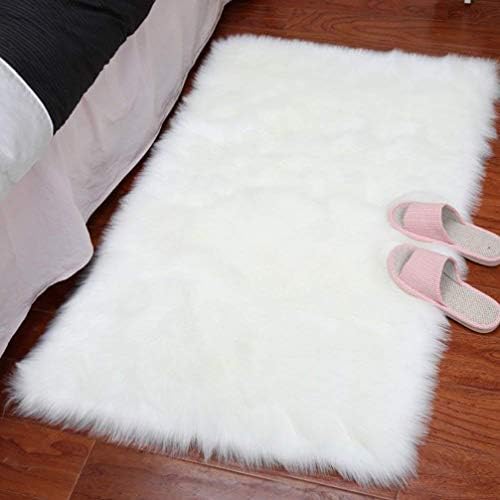 Achiiso Soft Fluffy Area Rugs, Anti-Slip Shaggy Carpets Thick Pile Faux Rugs for Living Room Bedroom Children Room(Pink,90x160 cm)