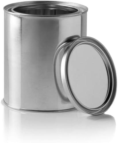 Miniatura 8 de LAUCO Latas de pintura vacías con tapas, caja de 50 unidades, latas de pintura de metal vacías de 16 onzas con tapas para bricolaje, almacenamiento