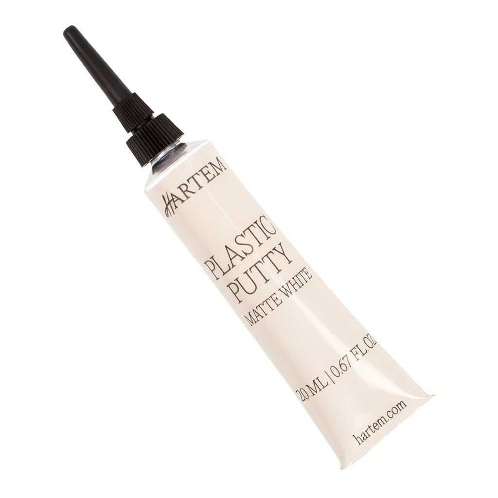 Hartem - Plastic Putty, Liquid Plastic Putty, Quick Drying and Matte White Finish, Direct or Brush Application, Ideal for covering cracks and joints of figures, 20 ml