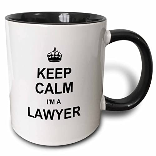 3dRose mug_194470_4 Keep Calm I'm a Lawyer - funny law profession gift - job work pride - Two Tone Black Mug, 11oz