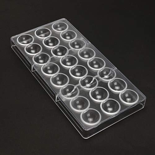 HAPYLY 24 Grid Semi-Sphere Chocolate Candy Mold PC Polycarbonate Chocolate Making Mould
