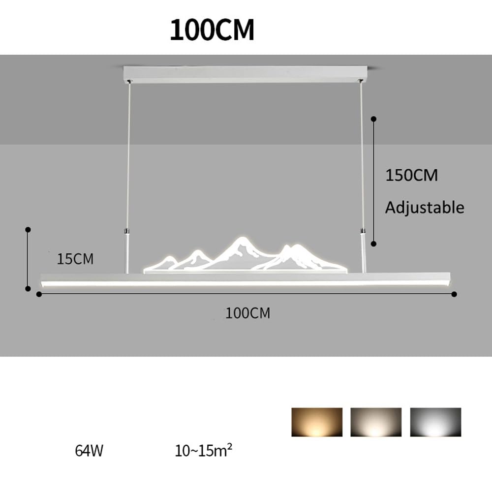 Candelabros de luz de Techo, iluminación LED Lineal Grande con atenuación Dorada, para Cocina, Montaje en Blanco y Negro, para Comedor y Sala de Estar