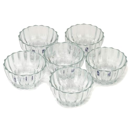 Image of Glassbunny Glass Serving Bowls, Multipurpose Bowls for Ice Cream, Dessert, Fruit, Sweets, Dry Fruits, Cereals, Glass Katori for Kitchen, Restaurant, Home Decor, Showpieces - Pack of 6 Piece, 150ML