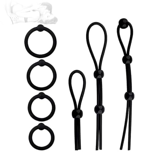 Lot de 7 anneaux en silicone souple et élastique