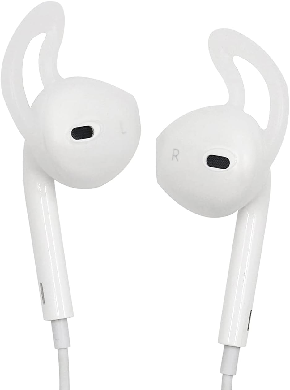 ALXCD Earbud Cover Compatible with Ear Pod, 4 Pairs Anti-Slip Sport Silicone Earbud Covers, Fit for Ear Pod [Whtie] 4 Pairs