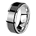 Produktbild Taffstyle Band Ring Edelstahl mit Spinning Herrenring Damenring Partnerring Trauring Damen Herren Silber Schwarz Größe 69 (22.0) Breit 8mm