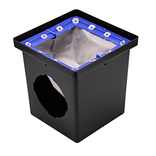 NDS 1200FFRTL Square Catch Basin Drain Filter, for Clog-Free Drainage and Infiltration Systems, Removable Filter, 12-Inch, for Small Lawns, Landscaping, and Patios, Plastic & Geotextile Fabric, White