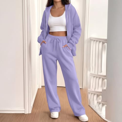 SdGgsgv Womens Sweat Set Hooded Sweatshirts Jogger Pants Gym Sweat Sets - image 4