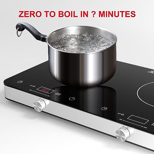 Double Induction Cooktop Burner, 1800w 2 burner Induction Cooker