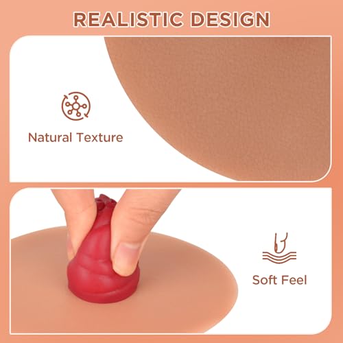 Image of Sticky Ileostomy Simulators, Stoma Training Model Set | Ostomy Care Practice Models for Medical Training and Patient Education, Tan