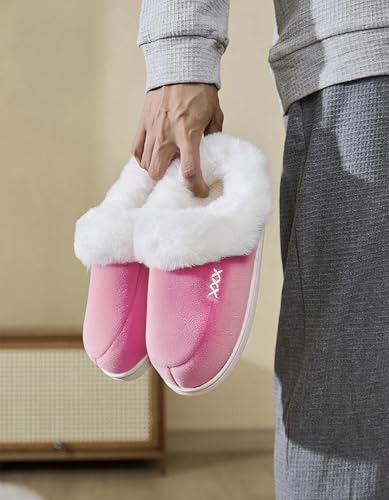 Afellicy Womens Memory Foam Slippers Warm Faux Fur House Shoes Indoor and Outdoor Lining Bedroom Clog4