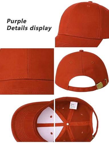 Image of 3 Pack Plain Cotton Strapback Baseball Hat Adjustable Low Profile Blank Team Ball Caps for Men Women