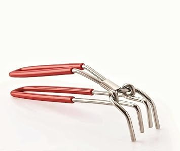 Pakkad for Kitchen Pot Lifter with Vinyl Coated Handle Stainless Steel Pakkad for Kitchen Hot Utensils Holder or Gripper - Utility Pakkad Color: Silver, Size: 25 cm (Pack of 1)