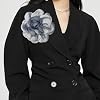 Dainty Satin Fabric Rose Flower Extra Large Big Brooches Pins Elegant Silk Camellia Flower Oversized Brooch Pin for Women Wedding Party Dance Banquet Dress Accessories Jewelry Gifts (gray) #1