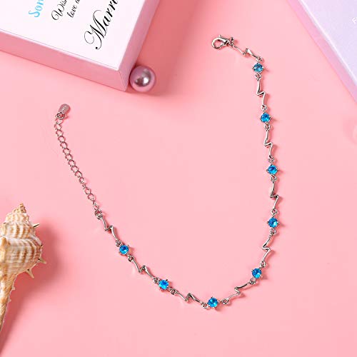 Something Blue Bride Anklet, Wedding Gift for Bride, Bridal Shower Gift, Gift Box Packaged (Blue Anklet) - Image 5