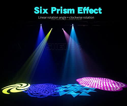 Shehds Moving Head Lights Led 100W Beam Effect 16 Degree 7 Dynamic & 6 Static Gobos 8 Colors Spotlights 6-Facet Prism Dmx512 With Rdm And Linear Focus Dj Stage Lights For Chrismas Wedding Party Dance #TOP4