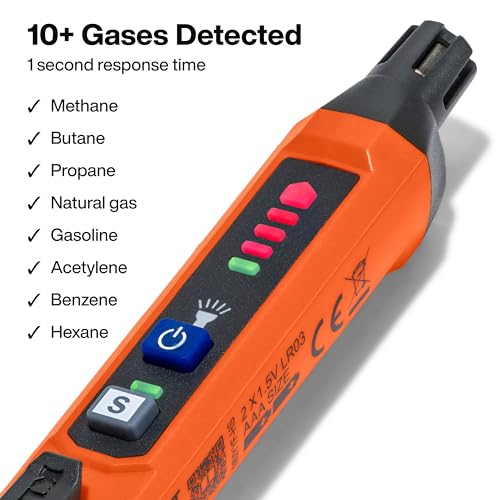 image for Klein Tools ET190 Gas Leak Detector, Wide Detection Range, Audible and