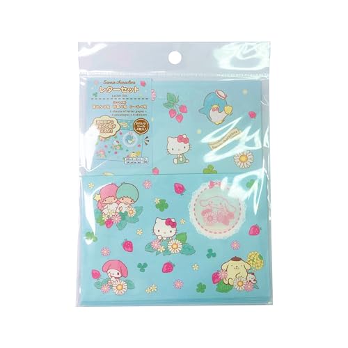 Image of Stationery Set - Cute Letter Writing Paper & Envelopes, 8 Sheets, 4 Envelopes, 4 Stickers (Mix Characters)