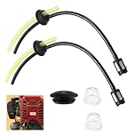 2 PCS Universal Fuel Line Fuel Pipe for Strimmer Trimmer Brush Cutter Mower Lawnmower Replacement with Filter Primer Bulb Assy Garden Machine Fitting with 1 Rubber Plugs+2 Oil Bubbles