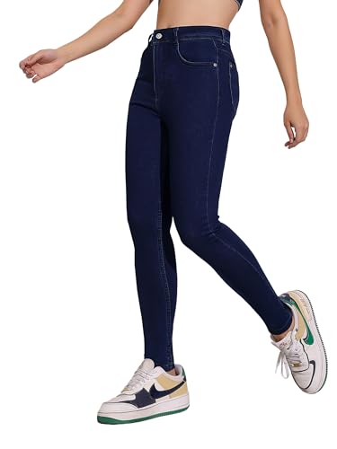 Image of Dolce Crudo Women's Skinny High Rise Bleached Cropped Stretchable Denim Jeans