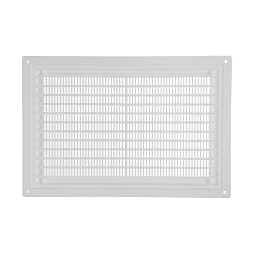 Vent Systems 250 x 170 mm / 10 cali x 170 cali prostokątna plastikowa osłona wentylacyjna, żaluzjowa kratka ścienna z siatką przeciw owadom, osłona wentylacyjna HVAC do wlotu i wylotu na ścianę, sufit