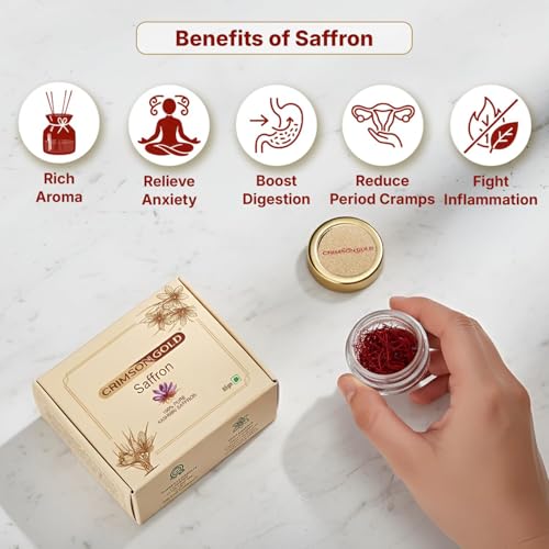 Image of Crimson Gold Kashmiri Mongra Saffron, 0.5g | Pure Kesar (Grade-1) for Rich Aroma & Colour | 100% Natural & Handpicked Saffron Original | ISO 3632 Tested | No Additives | Pack of 1