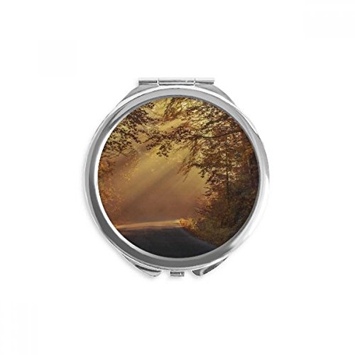 Miroir portable nature d'automne pour le maquillage quotidien en déplacement