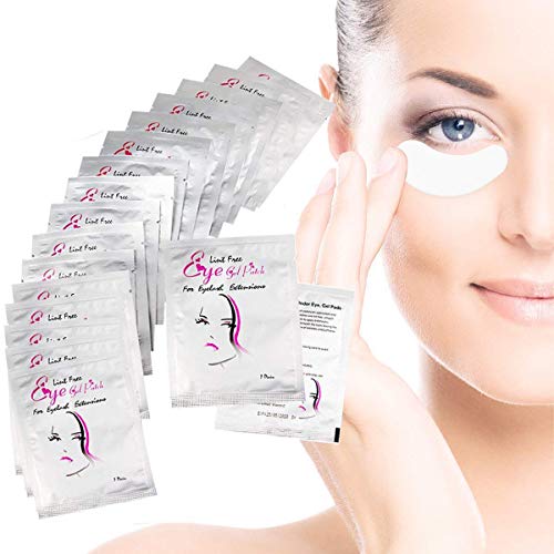 Bluesa Maamlly Eye Gal Pads, 50 Pair Lint Free Under Eye Gel Pads, Eyelash Extension Patches with Smooth Front Side and Collagen Back Side, for Pro Salon and Individual Eyelash Extension, Facials