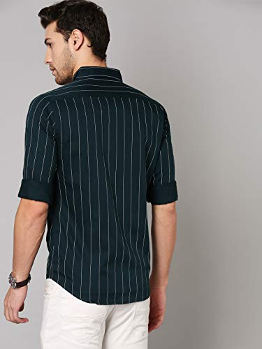 Dennis Lingo Men's Striped Slim Fit Cotton Casual Shirt