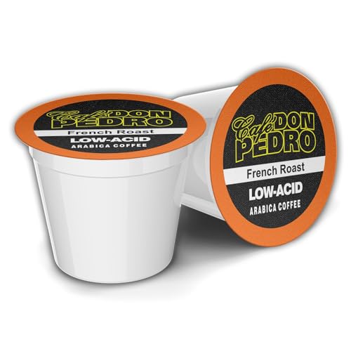 Cafe Don Pedro French Roast Low Acid Coffee Pods - Compatible with Keurig K-cup Coffee Maker, Dark...
