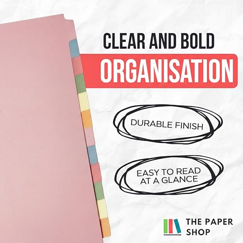 [10 Pack] Binder Dividers with Tabs A4 12 Part | Dividers for 3 Ring Binder | Perfect for Organizing Pages in 3 Ring Binder Dividers with tabs, Each Set Includes Tab Dividers - The Paper Shop by The Paper Shop - Image 5