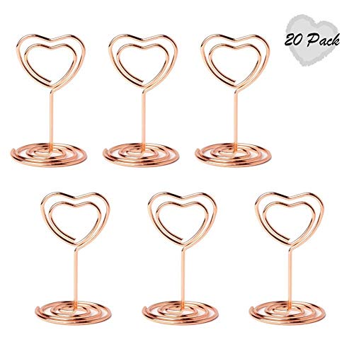 Jofefe 20pcs Mini Place Card Holders Table Number Stands Table Card Holder Wire