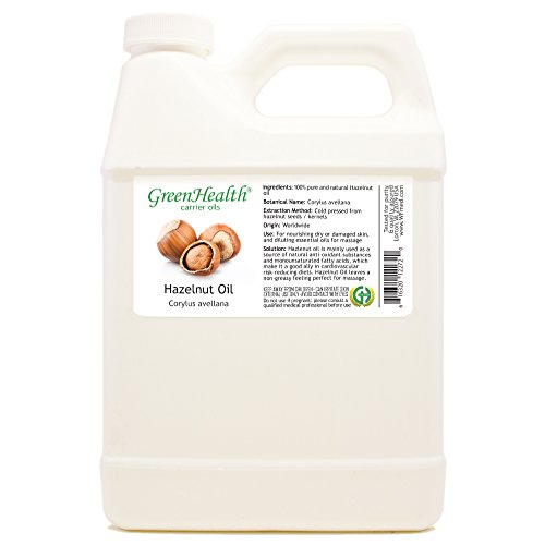 Hazelnut Carrier Oil – 32 fl oz (946 mL) – 100% Pure, Cold-Pressed – Natural Base Oil in White Plastic Jug – Ideal for Aromatherapy, DIY Beauty, and Bulk Personal Care Use