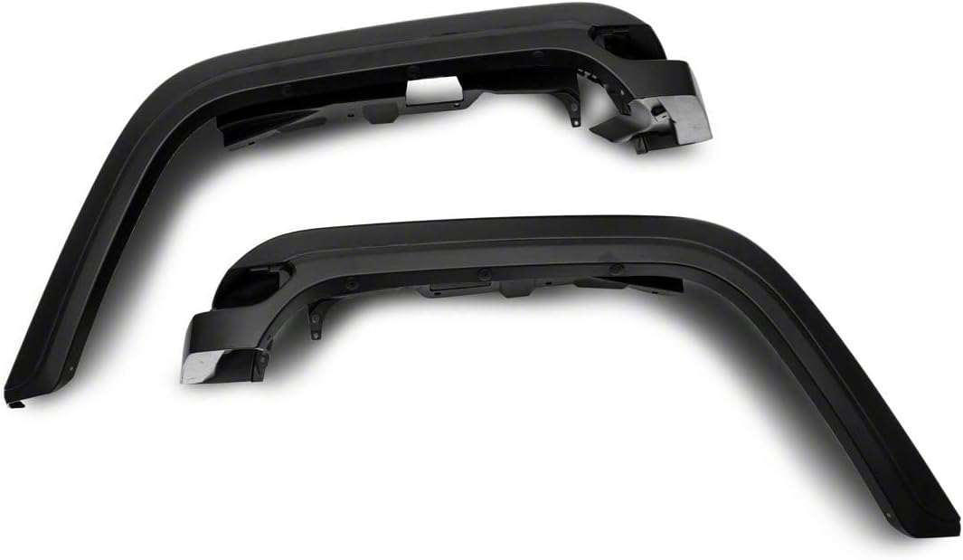 JL Style Front Fender Flares with Sequential Turn Signals | Matte Black PP Fender Flare Kit with LED Indicators & Road Debris Protection | Compatible with 2007-2018 Jeep Wrangler JK