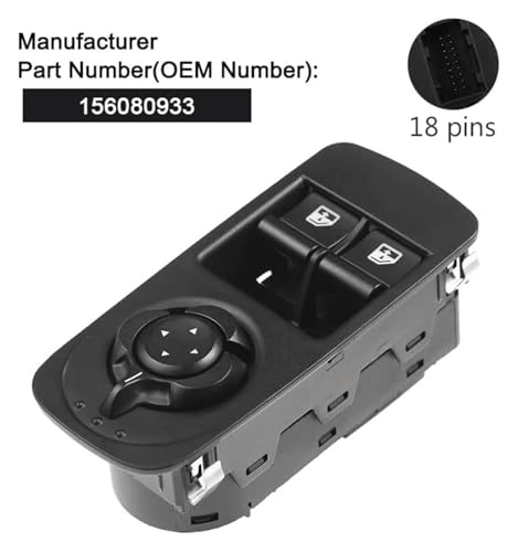 Interrupteur commande vitre Alfa Romeo Mito 955 156085172 côté gauche - 2