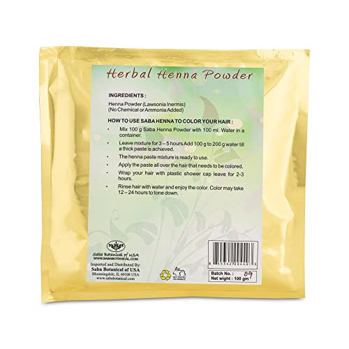 Polvo de henna herbal para cabello 100 gramos miniatura 2