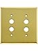 Classic Double Gang Push Button Switch Plate In Satin Brass