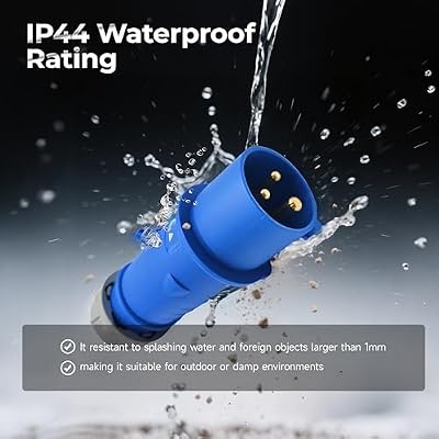 Industrial Plug Connector,3 Pin Connector 16A 220V-250V 2P+E Waterproof IP44 CEE/IEC Waterproof Aviation Male Industrial Connector IEC60309 Standard