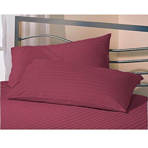 Daksh Sateen Stripe 300 TC Cotton Pillow Cover, 17 x 27 inch, Wine, 2 Pieces (B07VX7MK73) Amazon Price History, Amazon Price Tracker