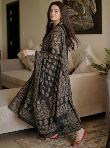 Image of ANNI Designer Women Printed Anarkali Kurta Palazzo Dupatta Set | Viscose Blend Ethnic Outfit | Flared Kurti with Bottom Wear
