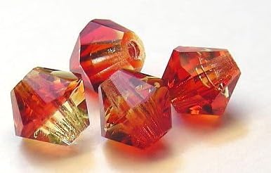 Miniatura 3 de Ópalo de fuego de 0.157 in, cuentas checo MC Rondell (bicono, forma de diamante), 36 piezas