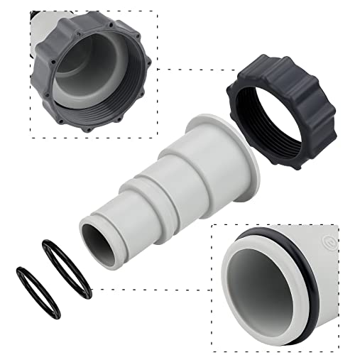 Tigerkinwit Adaptateur de Tuyau de Piscine 2 Pièce Adaptateur de vidange de Piscine Adaptateurs de Tuyau avec Bague D'étanchéité pour Piscine Pompes à Connexion Filetée – vue 4