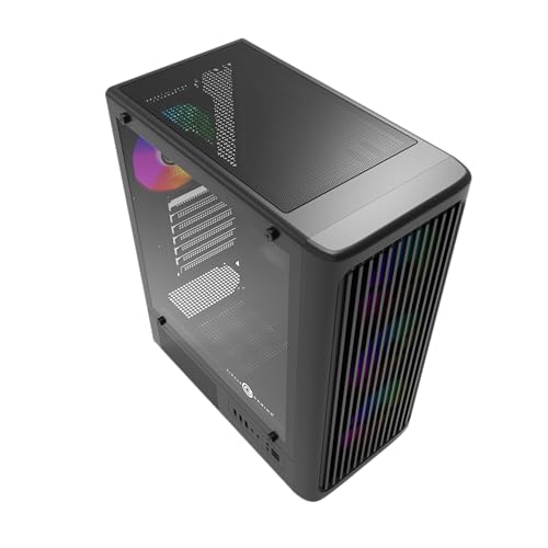 Image of Circle Amazer X1 Mid- Tower Computer Case | Gaming Cabinet - Black| Support ATX, M-ATX, ITX | Pre- Installed 3 x 120mm Front and 1 x 120mm Rear ARGB Mirror Fans